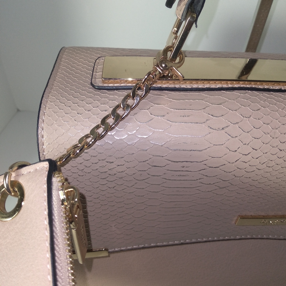 Dune London Pink/Rose Gold Faux Snakeskin Print Hand-Held Bag - Picture 14 of 17